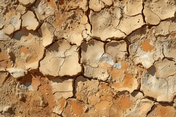 Sun baked mud used as a wall background or texture