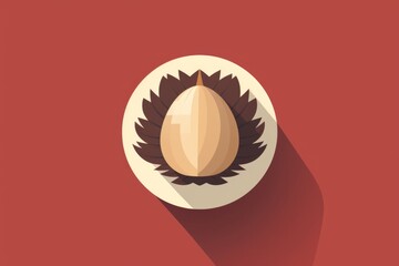 Fruit Casting Long Shadow on Red Background