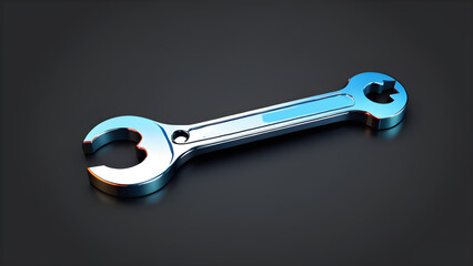 wrench. 3d wrench icon isolated on a black background