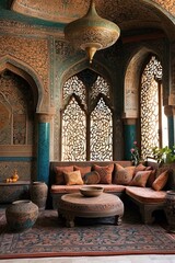 Beautiful Arabic interiors for villa generative ai