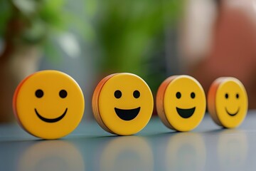 Service hotline, unified communication channel friendly love positive feedback. Polite client relations accompany glowing smiles, blessed star emoji ratings good happy bright friendly service smileys.