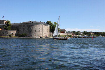 Vaxholm Fortress, also known as Vaxholm Castle, is a historic fortification on the island of Vaxholmen in the Stockholm archipelago