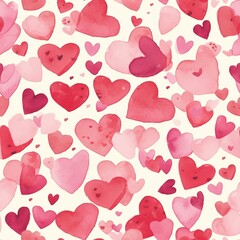Seamless pattern: cute hearts, valentine's day. Generated ai