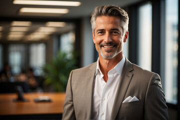 Fototapeta premium Visionary Businessman, A Leader with Executive Presence and Professional Acumen
