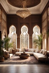 Beautiful Arabic interiors for villa generative ai