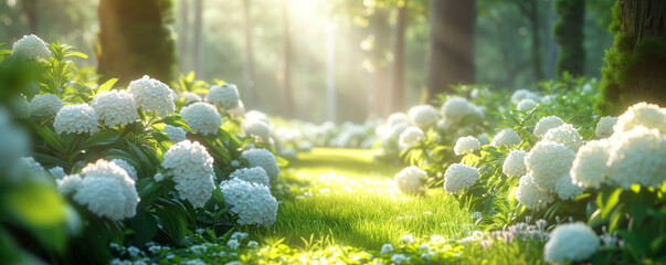 Panoramic View The Beautiful Garden