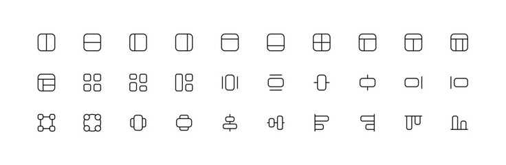 Alignment icons collection. Align icons set. Set of black editing and formatting icons. Different tools for design. Align signs and symbols set.