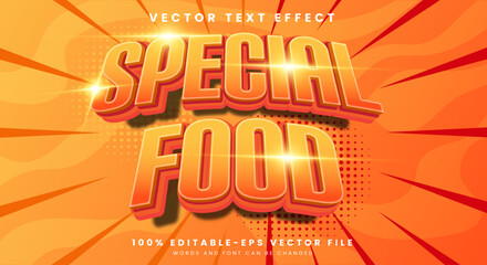 Fototapeta premium Special Food 3d editable text effect Template suitable for fast food product