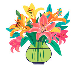 bouquet of flowers in vase