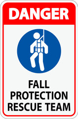 Hard Hat Decals, Danger Fall Protection Rescue Team