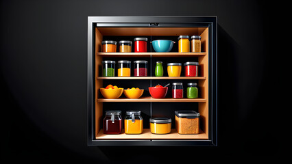 pantry 3d icon isolated on a black background 
