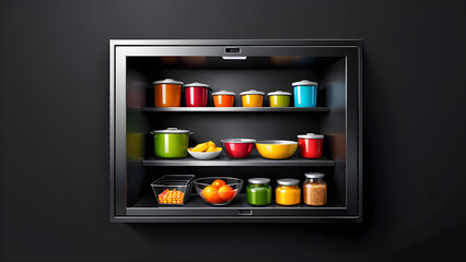 pantry 3d icon isolated on a black background 
