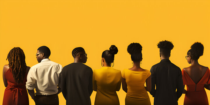 Collage of young african american people. back, background, Back Man and Woman/ Black history 