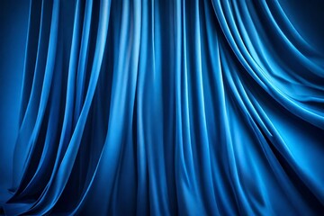 Artistic view, Blue color curtain against different background. 