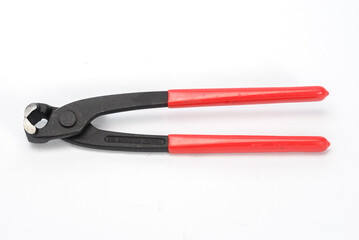 Carpenter's tongs on white background.