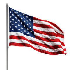 Fototapeta premium USA country flag. American flag isolated on transparent and white background. Ideal for use in advertising. Generative ai