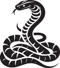 Black Mamba Snake Silhouette, Isolated Vector Illustration