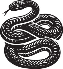 Fototapeta premium Black Mamba Snake Silhouette, Isolated Vector Illustration