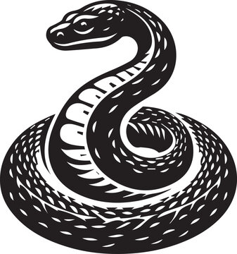 black snake coiled up clip art preview