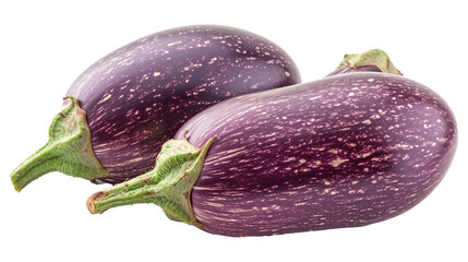 Fresh aubergine eggplant on transparent background