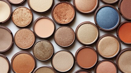 Fototapeta premium Colorful Eyeshadow palette, background pattern, wallpaper. Cosmetic powder with glitter glow