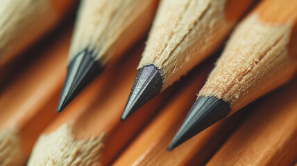 Obraz premium Macro photo of sharp pencils.