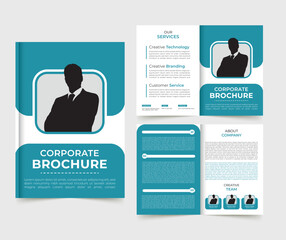 Vector corporate company profile template design, business brochure template.