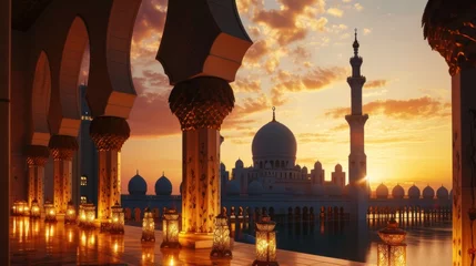 Foto op Plexiglas Islam Mosque in the background during Ramadan holiday © Elvin