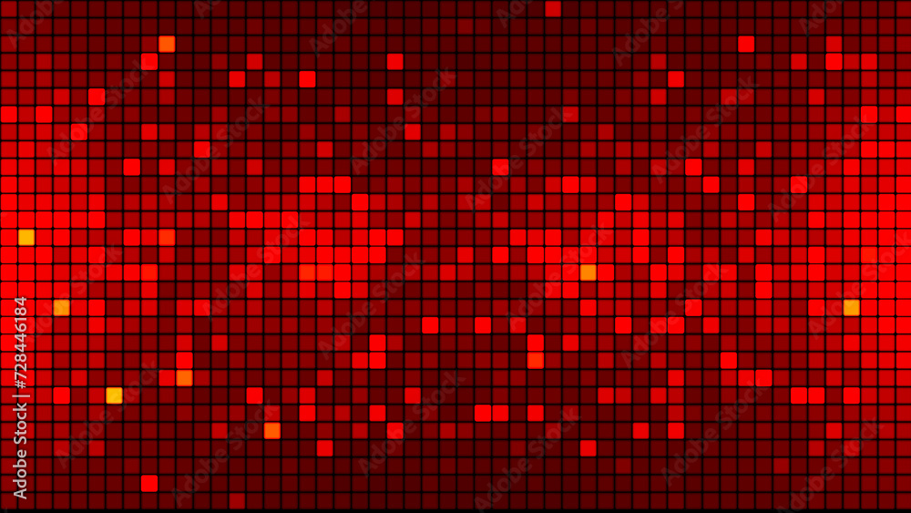 Fototapete abstract background of red squares. small squares of computer mosaic. simple abstract graphic gradie