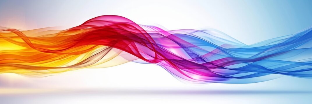 Vibrant flowing wave lines abstract background for presentation design on light background © Ilja