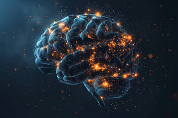 Human brain in the form of constellations, concept of neurodiversity and mental problems