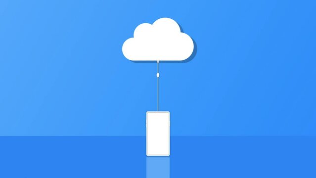 Un smartphone envoie des donn&eacute;es dans le cloud