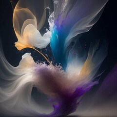 Create an abstract representation of ephemeral beauty, capturing transient moments or emotions in a visually compelling way.

