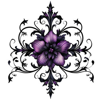 Futuristic ornamentation, tattoo,abstract floral background