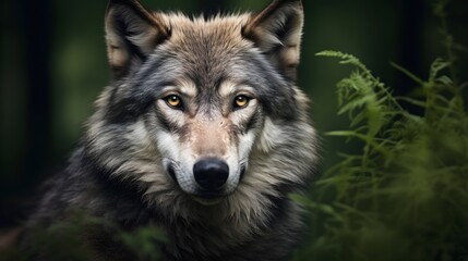 Grey Wolf Canis lupus Portrait