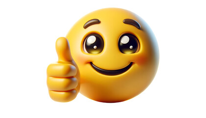 3d yellow emoji with thumbs up