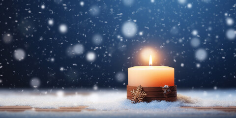 Winter Holiday Candlelight Image .