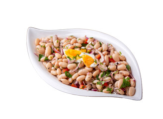 Turkish foods; dried beans salad (Turkish name; piyaz)