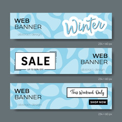 Winter sale abstract design vector web banners - 728451326
