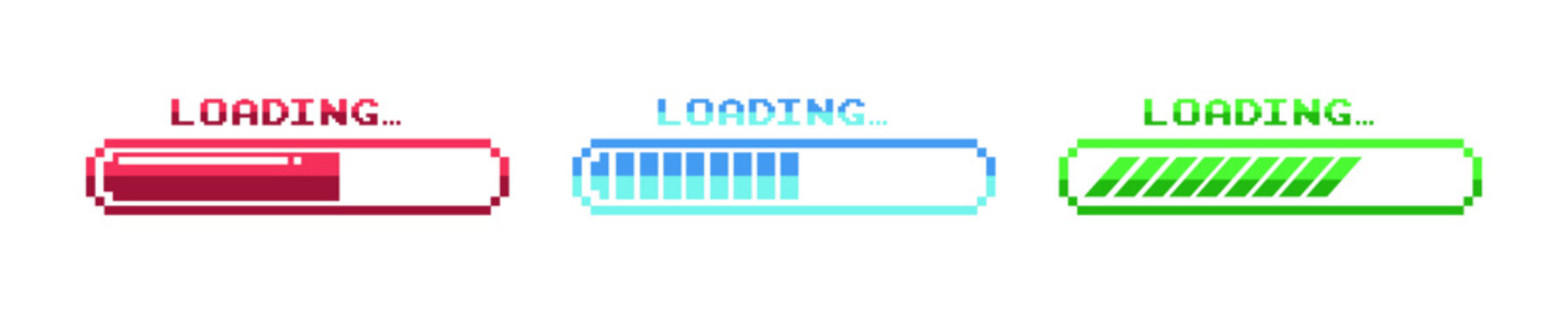 Pixel art 8-bit loading bar concept	