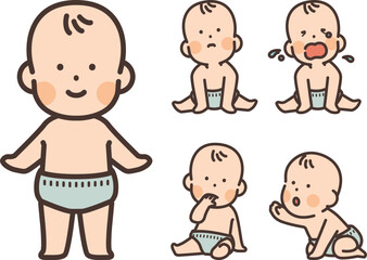 drawing cute baby vector illustration