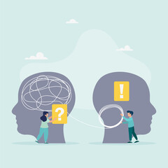 Psychology. Psychotherapeutic practice, psychological assistance, psychiatrist consultations. Modern flat cartoon style. Vector illustration.