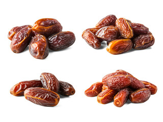 Dates fruit close up isolated on transparent background. Ramadan special dish