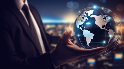 Nonstop service 24 hr call center service concept. businessman using service 24/7 via mobile phone with clock on hand for worldwide nonstop and full-time available contact us