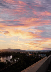 Beautiful sunset view of Phuket town park, Thailand.