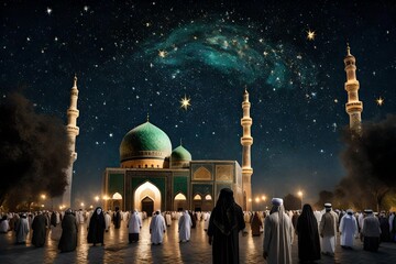 On the night of Shab-e-Meraj Muslims commemorate Prophet Muhammad's miraculous journey to the heavens  - Powered by Adobe