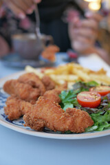 crispy coated fried chicken on a plate 