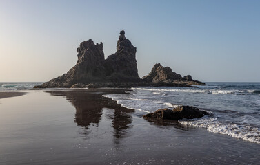 Beach Playa de Benijo on Tenerife