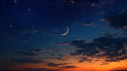 Obraz na płótnie Canvas Night sky with start and the moon