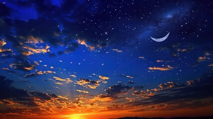 Obraz na płótnie Canvas Night sky with start and the moon